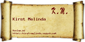 Kirst Melinda névjegykártya